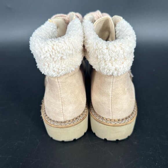 Dirty Laundry Casbah Ankle Boot Size 9 Creme Sherpa Lace Up Boots Chunky - Picture 3 of 11